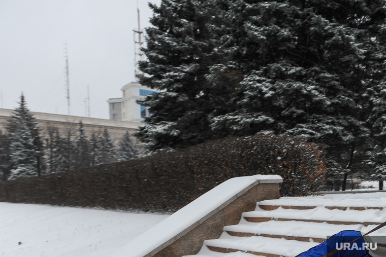 Снегопад в городе. Челябинск