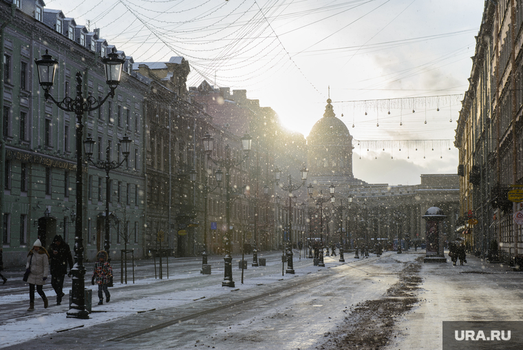 Виды Санкт-Петербурга, снег, снегопад, зима, казанский собор, санкт-петербург, питер, улица малая конюшенная