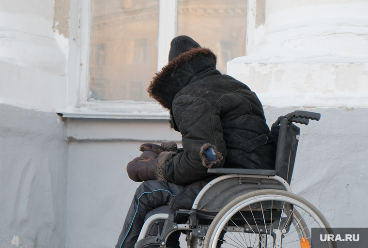 Холод в Кургане, зима, инвалид колясочник