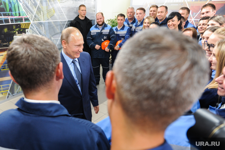 Визит Президента РФ Владимира Путина на открытие Аглофабрики ММК. Челябинская область, улыбка, путин владимир