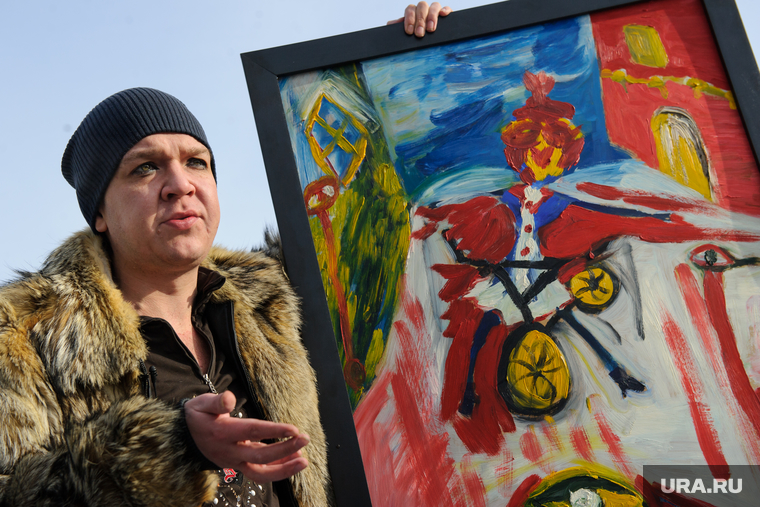 Магистр вуду Антон Симаков презентует свою картину "Курица на велосипеде". Екатеринбург, симаков антон, картина курица на велосипеде