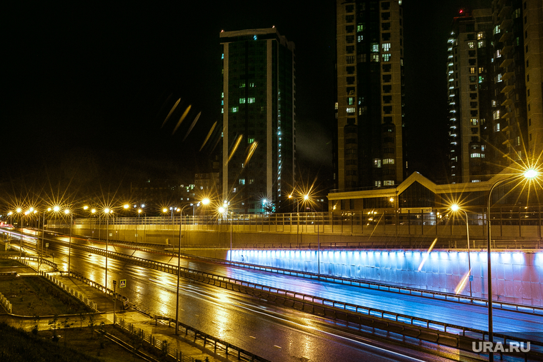 Тюмень ночная. Россия, май 2020, фонари, ночь, дорога, огни города, тюмень, виды тюмени