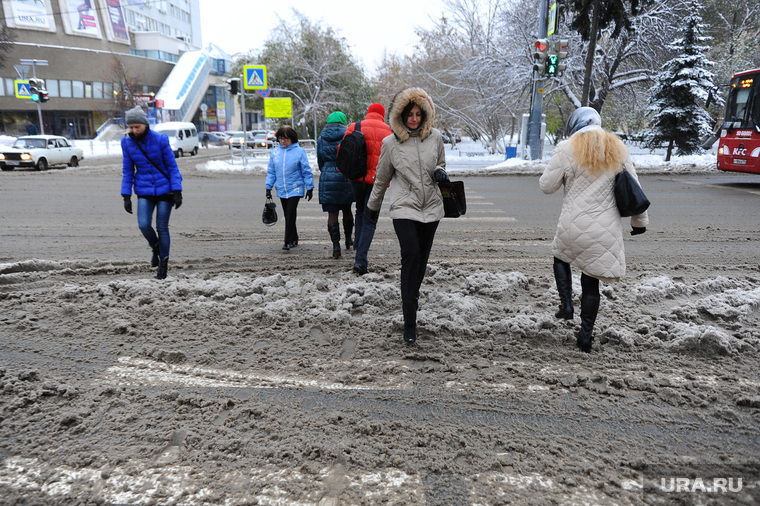 Погода. Снег. Грязь Челябинск., снежная каша, погода, переход