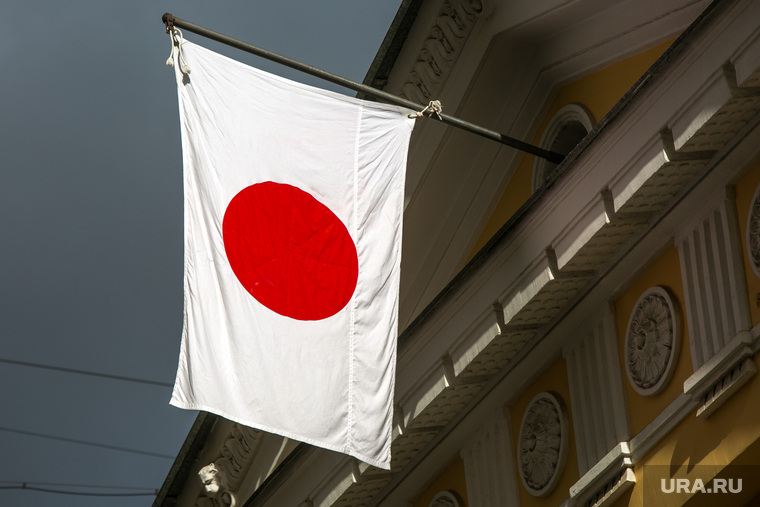 Виды Москвы-Сити, флаг японии, японский флаг