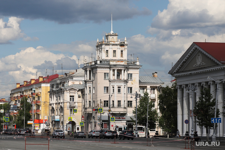 Виды города. Курган, город курган, улица ленина