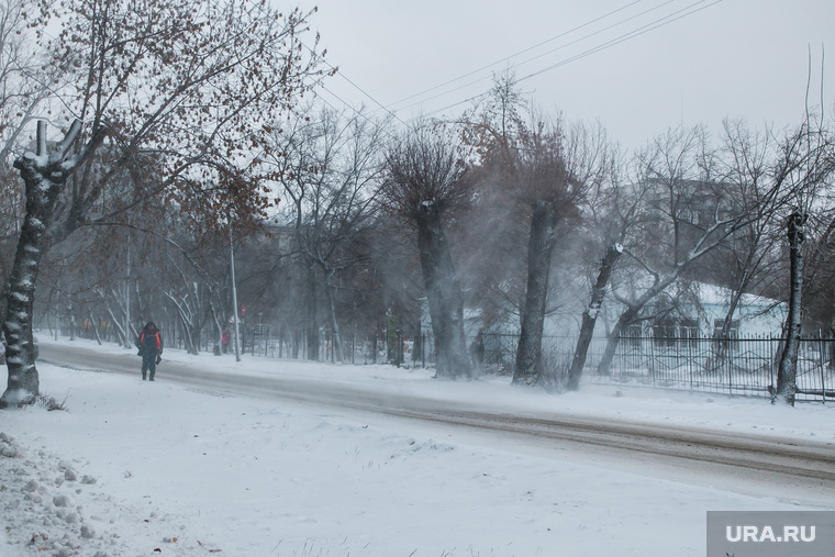 В городе снег и ветер. Курган, ветер, метель, пурга