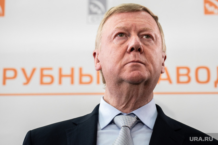 Торжественная церемония ввода в эксплуатацию нового комплекса термообработки труб на Северском трубном заводе. Свердловская область, Полевской, чубайс анатолий