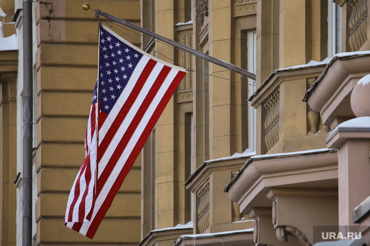 Виды, здания, министерства. Москва, сша, флаг сша, посольство сша, флаг америки