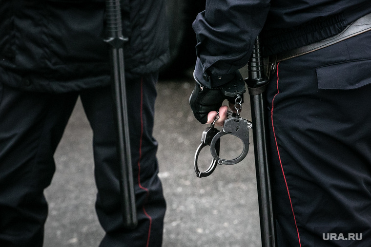 Клипарт "Полиция, доставка подследственного". Москва, полиция, спецсредства, полицейский, наручники, резиновая дубинка