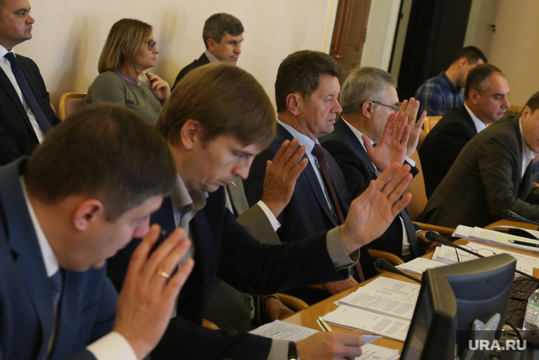 Заседание комитета по социальной ьюджету и финансам. Тюмень, поднятые руки, голосование