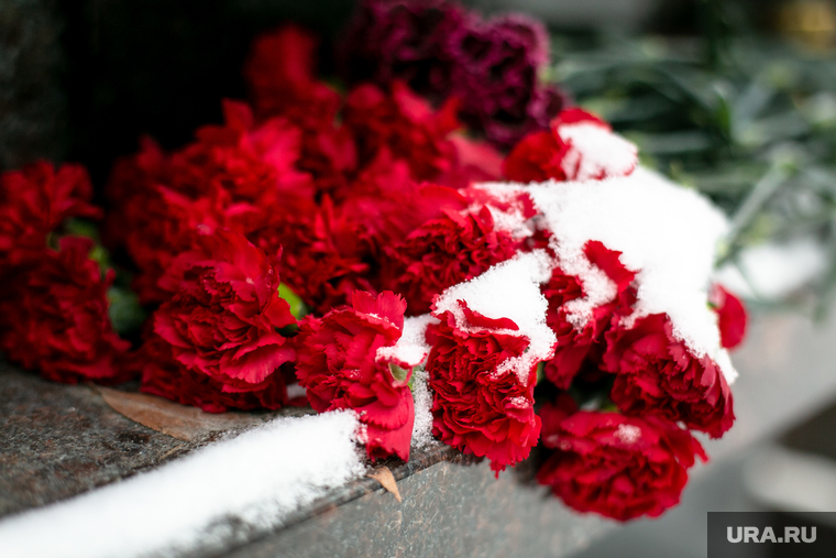 Прощание с Геннадием Бухтиным на Троекуровском кладбище. Москва, снег, траур, гвоздики, цветы, память, мемориал