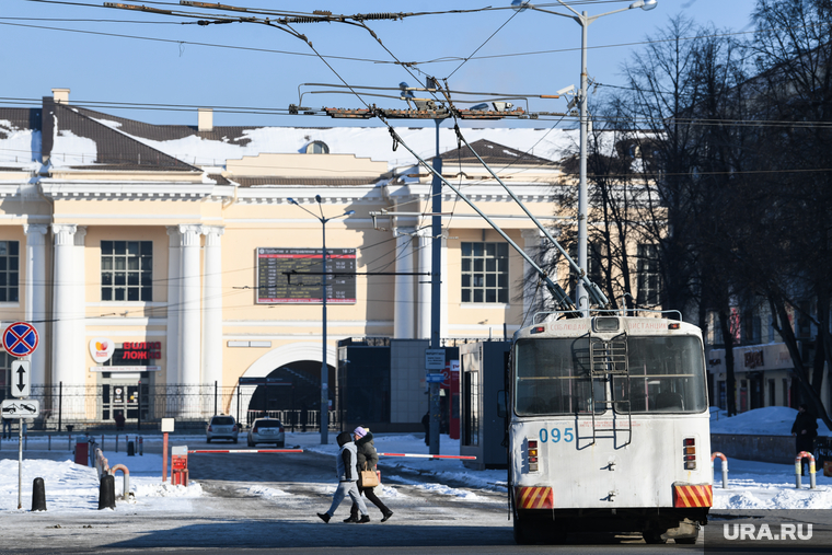 Виды Екатеринбурга, троллейбус, общественный транспорт, электрический транспорт