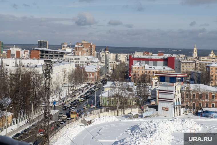 Город после снегопада. Пермь, снег в городе, зимняя пермь, стадион динамо, вид города с высоты