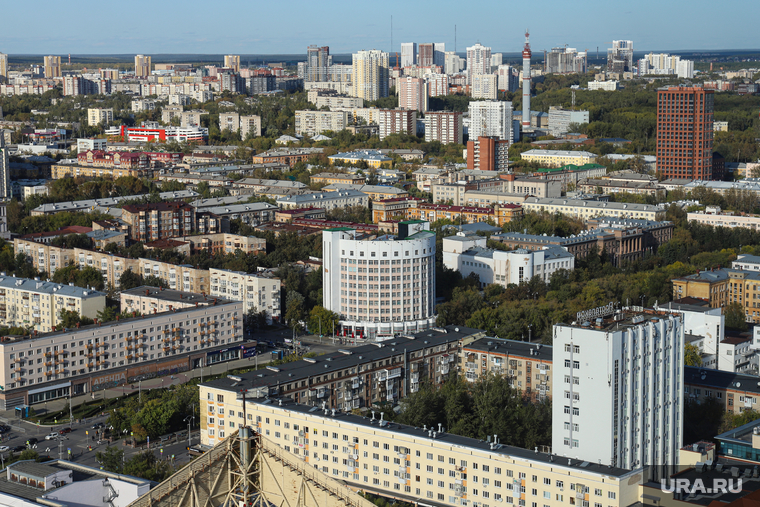 Панорама города. Екатеринбург, гостиница исеть, вид города, город екатеринбург, исеть гостиница
