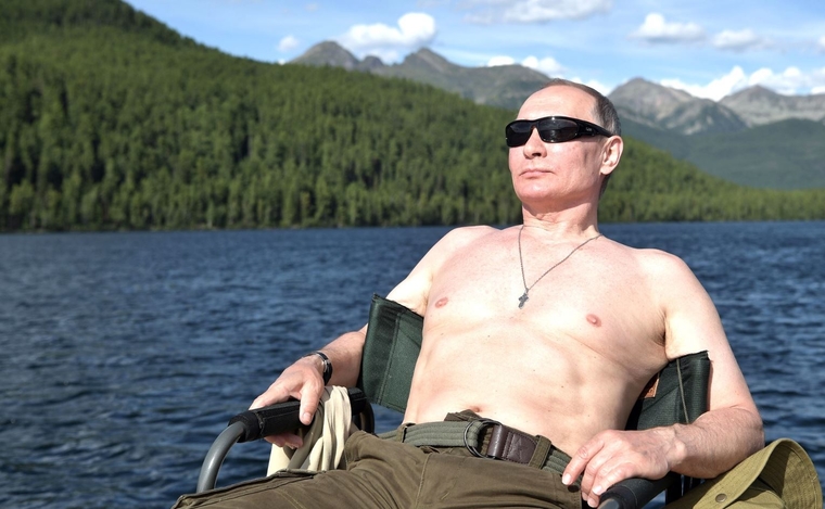 Отпуск Владимира Путина в Тыве, портрет, путин владимир, сток, stock