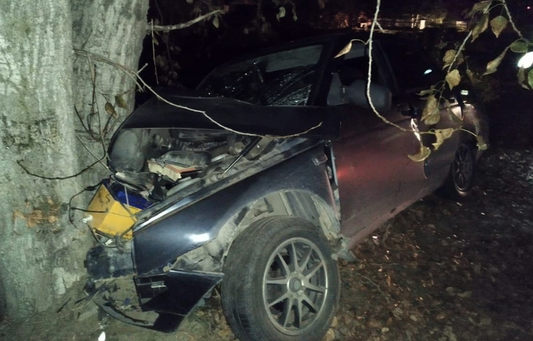 В результате аварии пострадал водитель и пассажир автомобиля