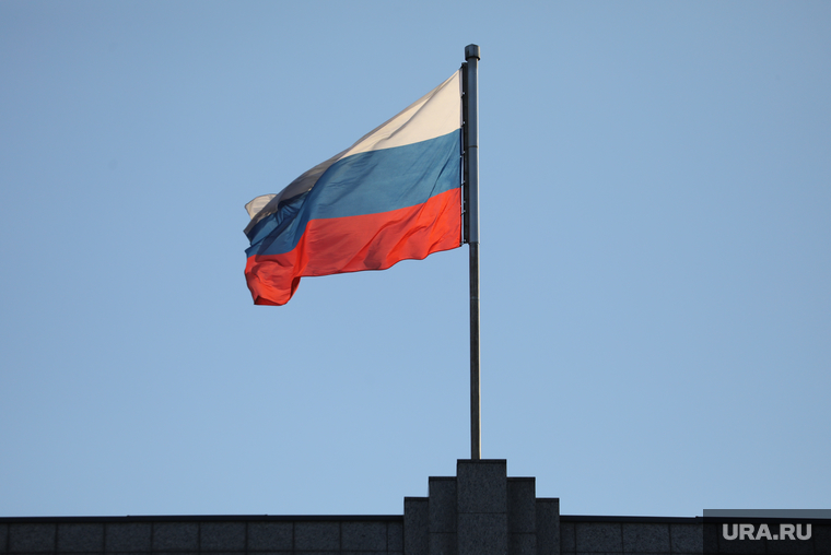 Здания. Москва, россия, рф, флаг россии