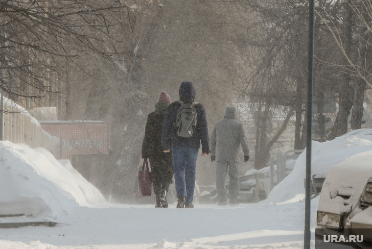 Снегопад. Челябинск, снег, пешеход, снегопад, зима, метель, вьюга, буран, мороз