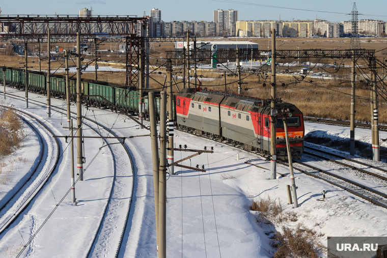 Галкинский мост. Курган, поезд, зима, вагоны, жд, прицел, пути сообщения, ржд, жд пути