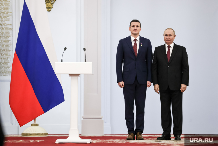 Вручение "Героя России" в Кремле. Москва, путин владимир, кудь-сверчков сергей