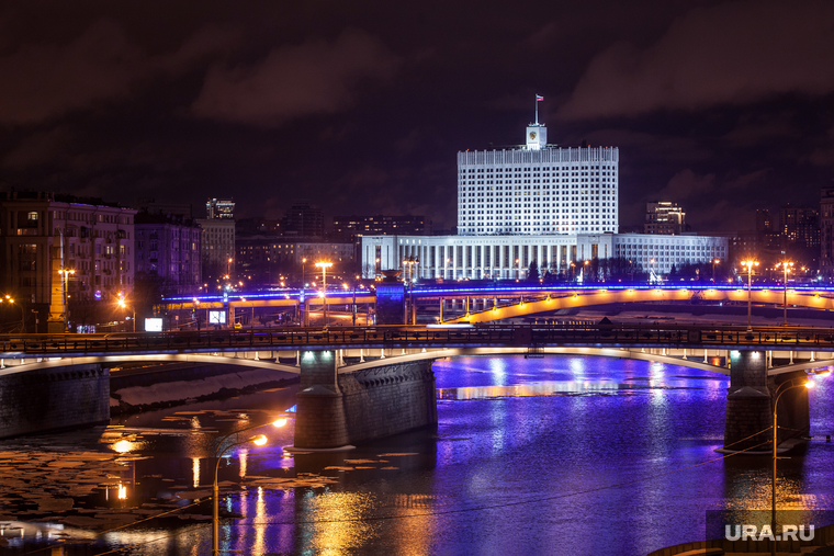 Москва, разное., белый дом, вечерний город, здание правительства рф, мосты, город москва, москва-река, Дом Правительства Российской Федерации