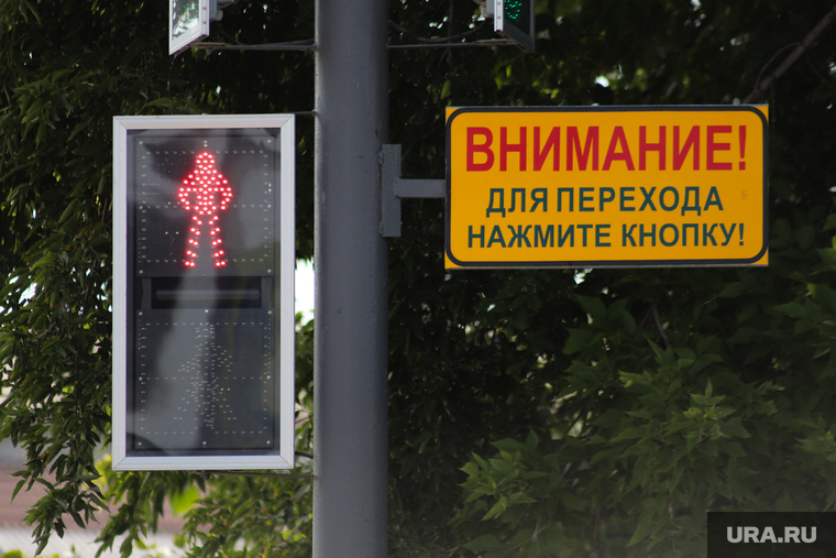 Разное. Курган, светофор, пешеходный переход, кнопка