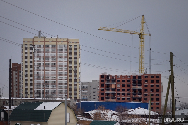 Город. Курган, зима, жилье, новое жилье, ипотека, стройка, строительная площадка
