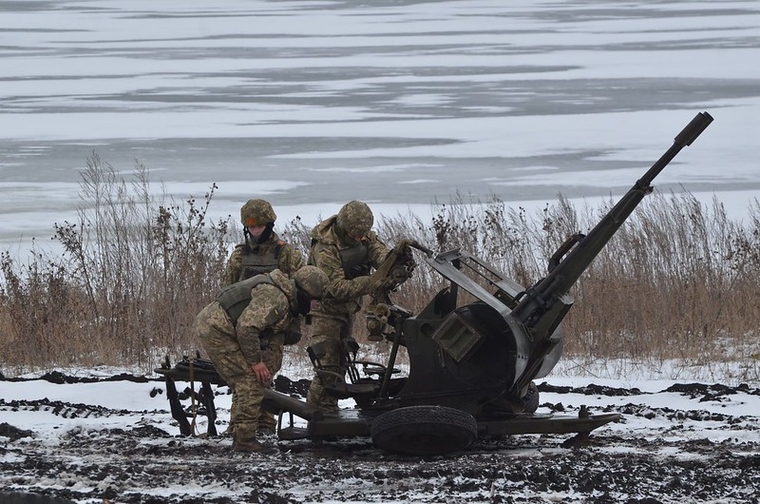 Вооруженные силы Украины. stock, зима, зенитка, всу, stock, ЗУ-23