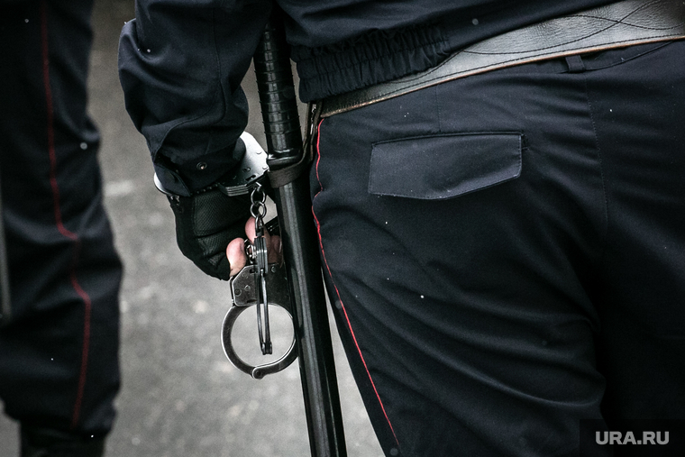 Клипарт "Полиция, доставка подследственного". Москва, полиция, спецсредства, полицейский, наручники, резиновая дубинка