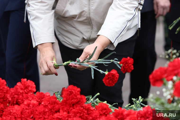День памяти и скорби. Курган, возложение цветов, мемориал памяти, акция памяти