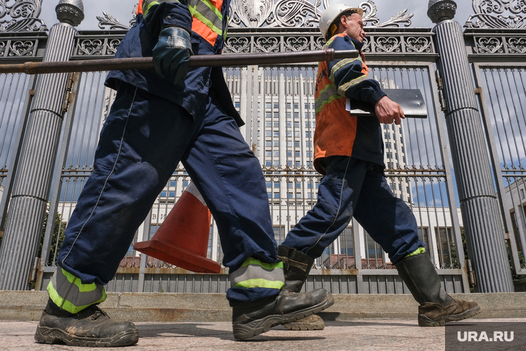 Дом Правительства Российской Федерации. Москва, строители, белый дом, здание правительства рф, дом правительства рф, рабочие, Дом Правительства Российской Федерации