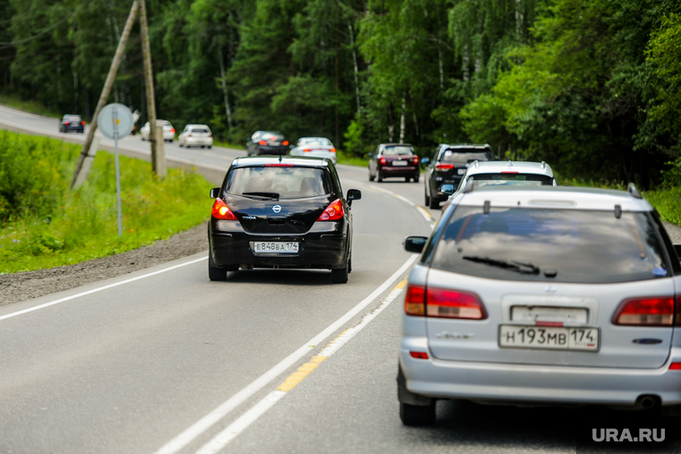 Дорога, трасса. М5. Челябинская область, трасса, обгон, дорога, автотранспорт, автомобильная дорога, поворот дороги
