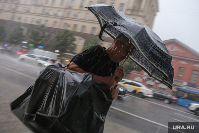 Виды Москвы. Москва , зонт, ливень, дождь, дождь в городе, мокрая одежда