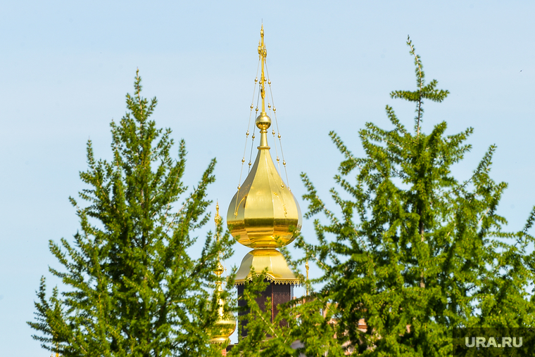 Городские зарисовки. Челябинск, купол храма, храм, церковь, вера, рпц, православие, лиственница