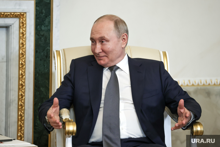 Владимир Путин на встрече с главой банка БРИКС Дилмой Роуссефф. Санкт-Петербург, путин владимир