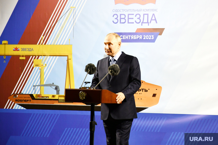 Церемония имянаречения танкеров на судоверфи Звезда. Г. Большой Камень. Приморский край.