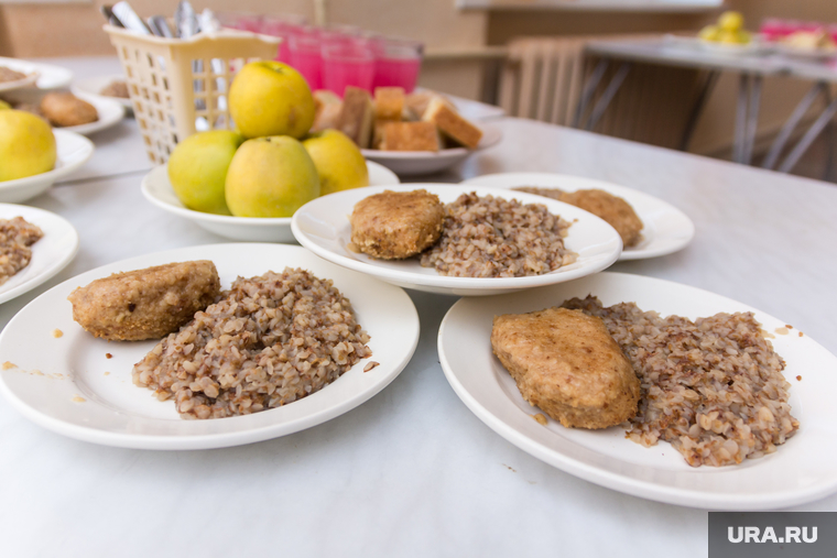 Клипарт. Магнитогорск, продукты, гречка, яблоки, еда, котлета, столовая в школе, школьное питание