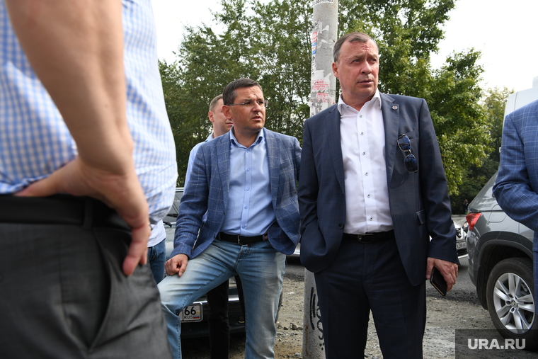 Алексей Орлов на улице Заводская во время объезда ремонта дорог. Екатеринбург , орлов алексей, пустозеров павел