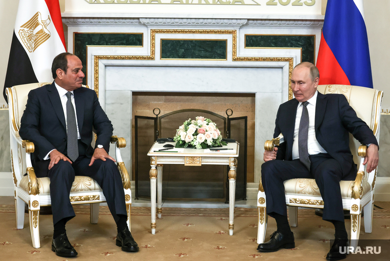 Президент России Владимир Путин на встрече с президентом Египта Абдул-Фаттахом Халилом Ас-Сиси, путин владимир, абдул-фаттах халил ас-сиси