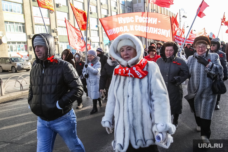 7 ноября. 2014 год. Тюмень, казанцева тамара, митинг кпрф