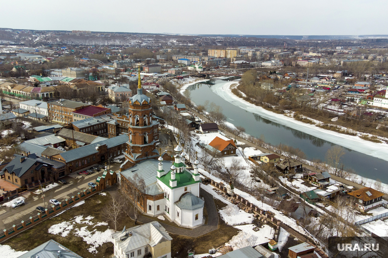 Виды города. Кунгур, кунгур, вид города с высоты