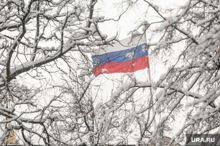 Снегопад в Москве. Москва, зима, флаг россии, снегопад