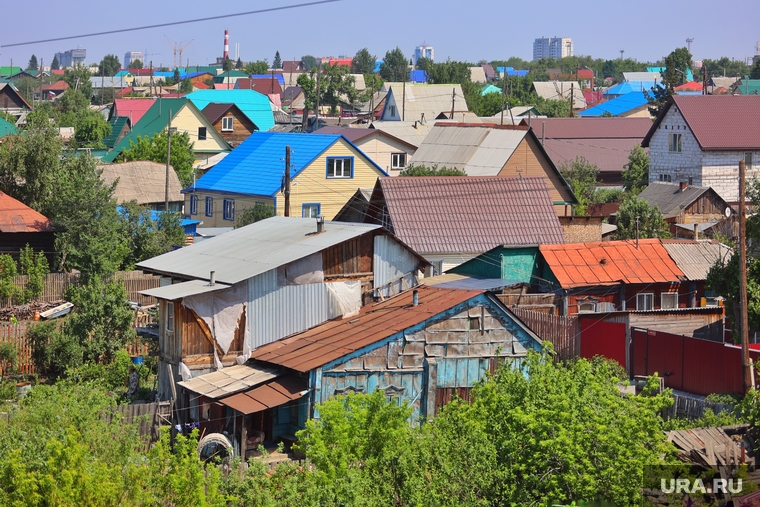 Чеховский мост. Курган, кровля, частный сектор, крыши домов, чеховский мост, дома