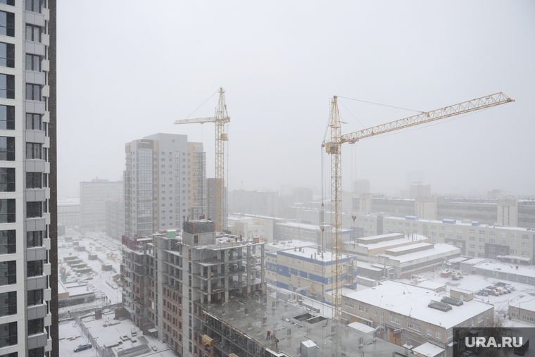 Снегопад. Челябинск, зима, недвижимость, жилье, снегопад, климат, дом, строительство, стройка