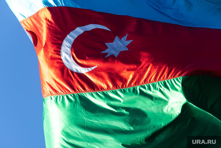 Виды города Баку, Республика Азербайджан. Баку, флаг азербайджана, азербайджанский флаг