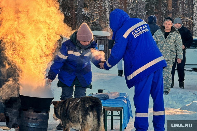 Для собравшихся подготовили горячий чай