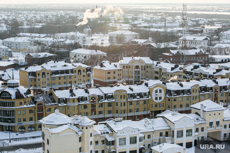 Виды города. Тобольск, тобольск, панорама, панорама города, нижний город, подгора