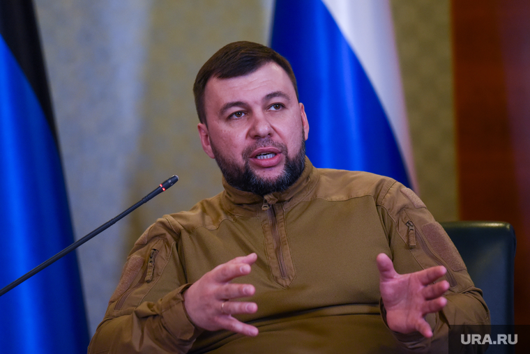 Совместная пресс-конференция Дениса Пушилина и Андрея Турчака. ДНР, Донецк