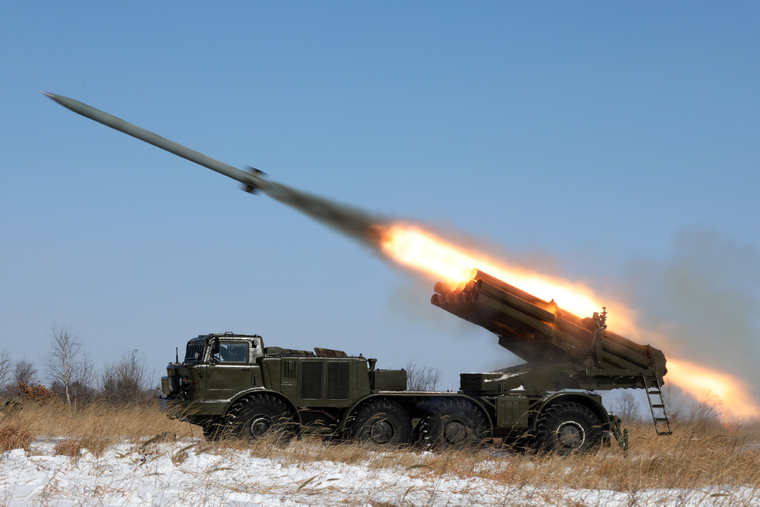 Вооруженные силы РФ. stock, залп, выстрел, смерч, артиллерия, ураган, рсзо, stock