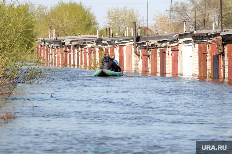 Паводок Затопленные дома Курган, гаражи затоплены, паводок, наводнение